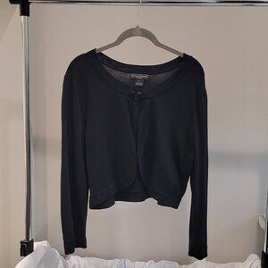 Jessica Howard Black Women's 3/4-Sleeve Button Front Shrug